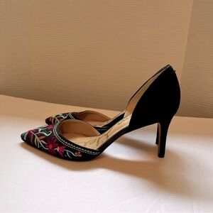 Sam Edelman Women's Black Embroidered Heels